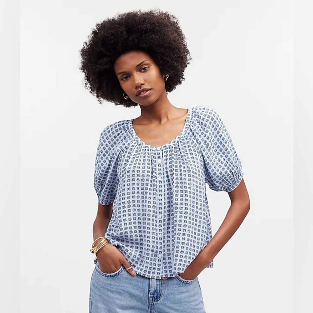 Madewell Puff-Sleeve A-Line Top